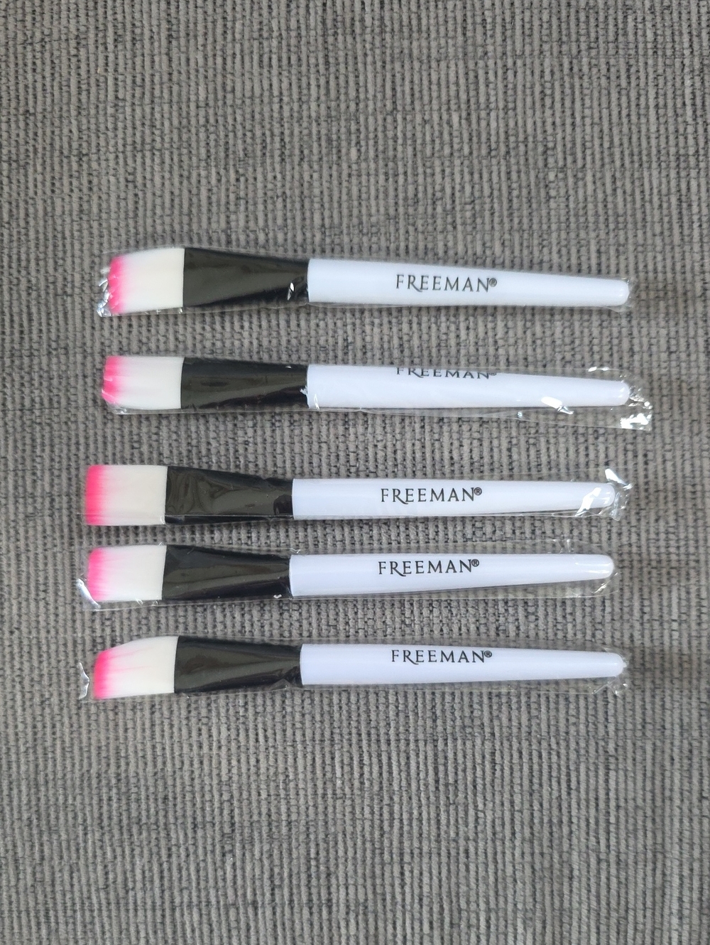 Freeman Pink-Tip Facial Makeup Brush Set, New, 5 Brushes.